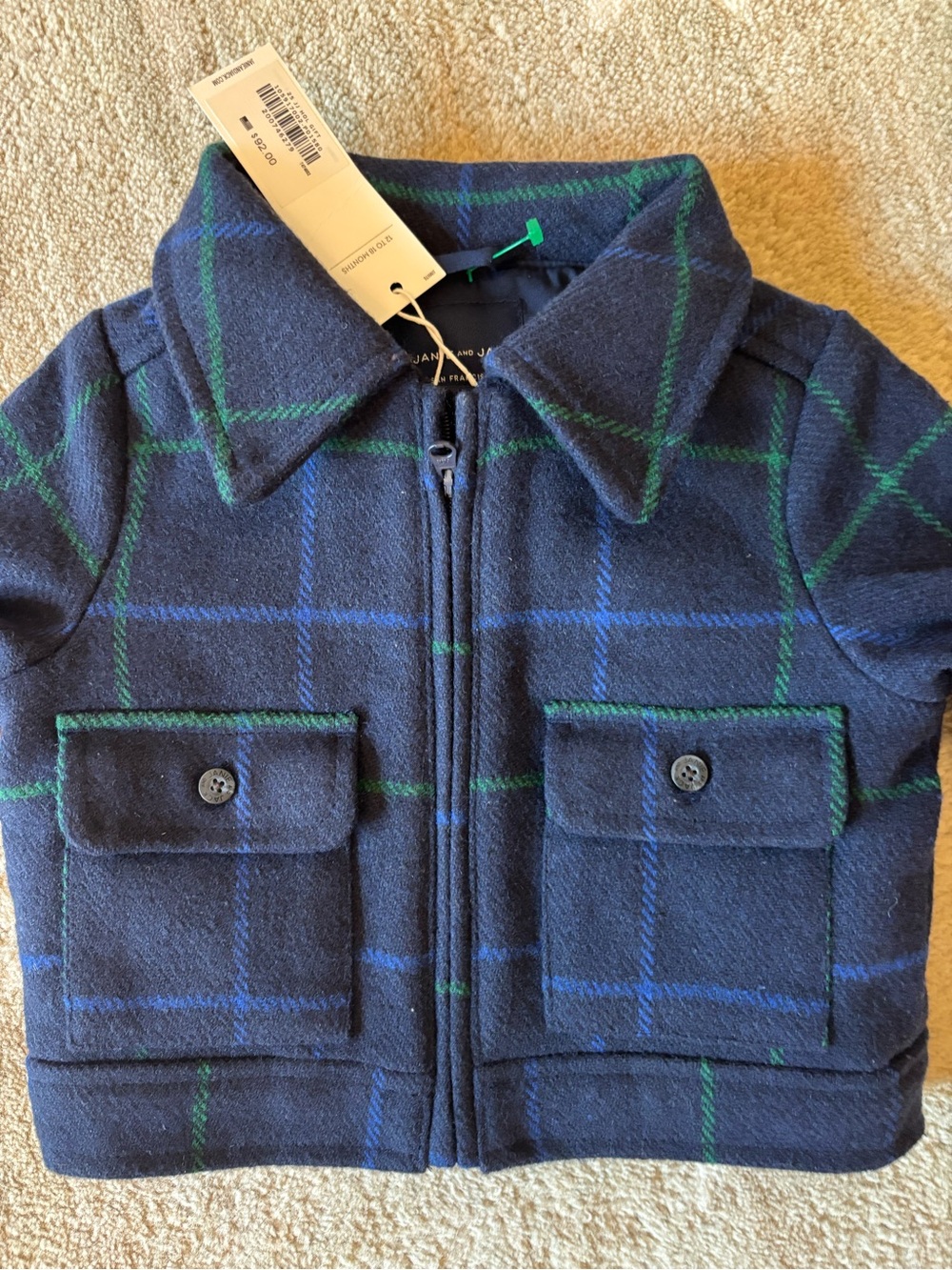 Janie and Jack Plaid Coat